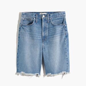 Madewell High-Rise Long Denim Shorts in Hedrick Wash Sz 25